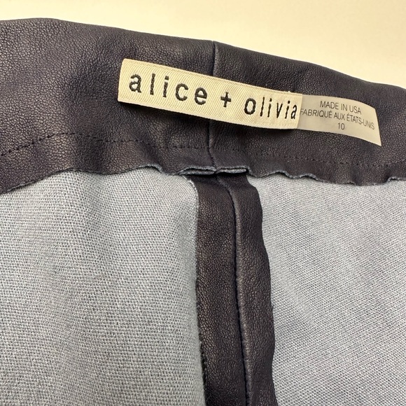 Alice + Olivia Navy Blue, Leather Leggings, Women's Size 10 - Picture 4 of 5